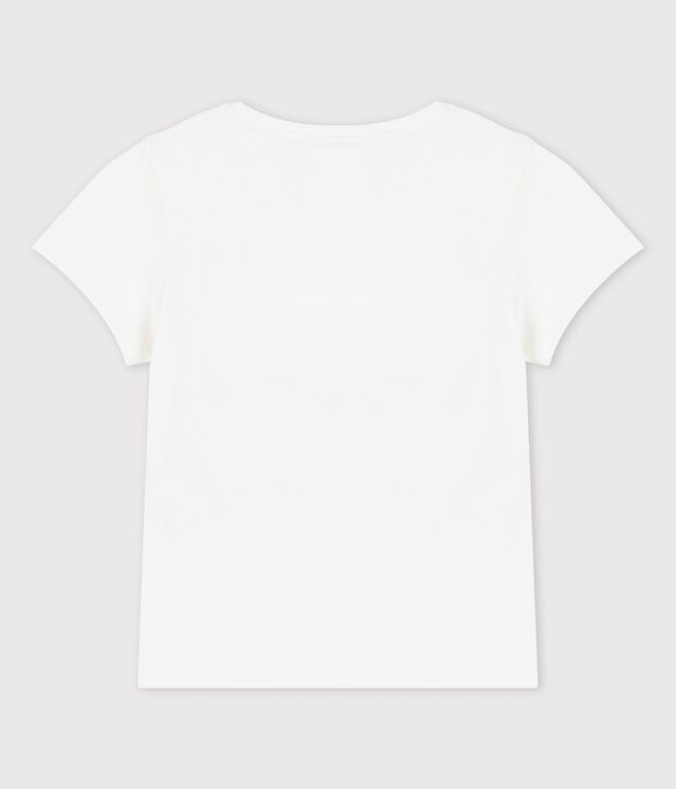 Girls' Short-Sleeved Cotton T-Shirt white