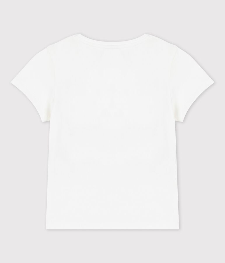 Girls' Short-Sleeved Cotton T-Shirt white
