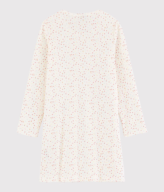 Girls' Multicoloured Spots Organic Cotton Nightdress MARSHMALLOW white/MULTICO white
