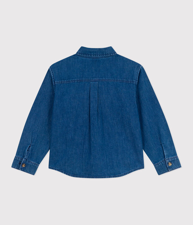 Children's plain denim shirt blue