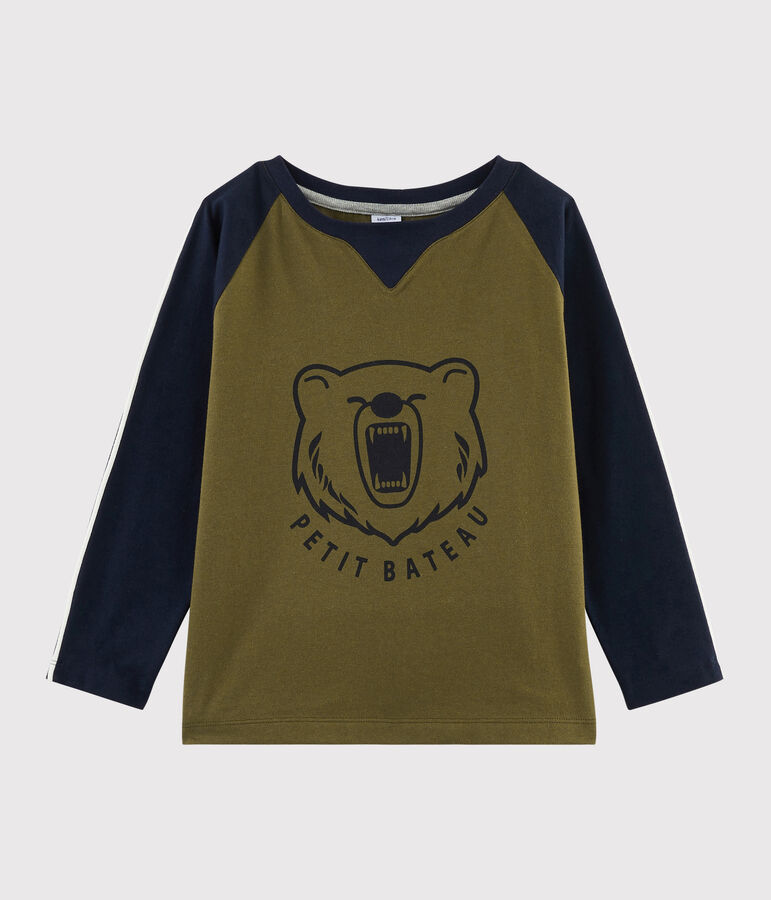 Boys' Silkscreen Print T-shirt green/blue