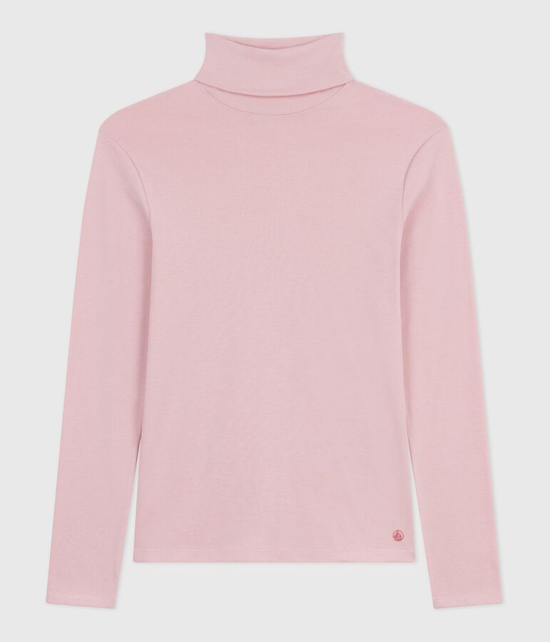 The Iconic cotton polo neck top for women pink