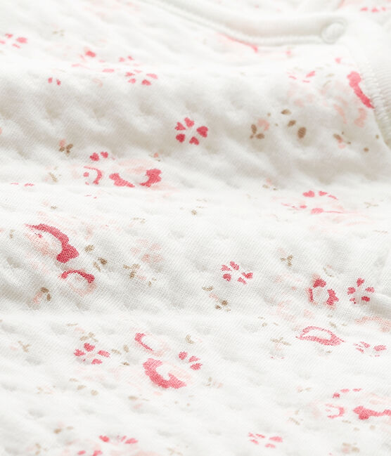 Baby's quilted tube knit overalls LAIT white/MULTICO white