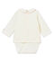 Baby boy's long sleeved blouse bodysuit MARSHMALLOW white