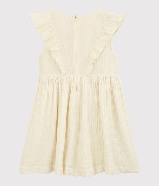Girls' Organic Cotton Gauze Dress white