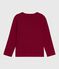 Children's long-sleeved plain cotton T-shirt AMARANTE