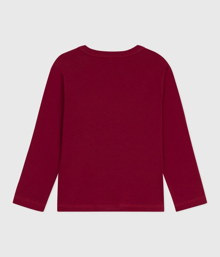 Children's long-sleeved plain cotton T-shirt red