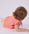 Babies' short-sleeved plain cotton T-shirt pink
