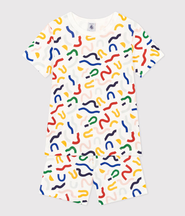 Babies' Luminous Printed Cotton Shorts white/multicolor