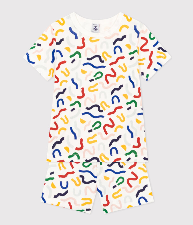 Babies' Luminous Printed Cotton Shorts white/multicolor