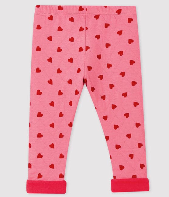 Baby girl's trousers with motif CHEEK pink/TERKUIT red