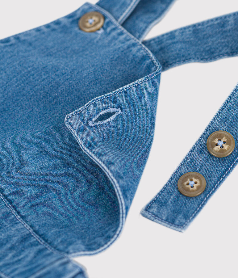 Babies' Sleeveless Light Denim Dress blue