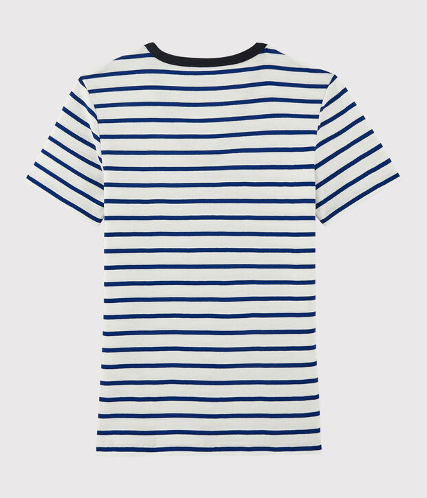 Women's Iconic V-Neck Cotton T-Shirt white/blue