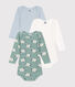 Babies' long-sleeved sheep print cotton bodysuits - 3-Pack