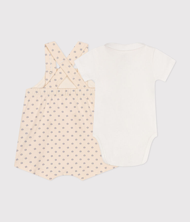 Babies' Lightweight Fleece Dungaree Set AVALANCHE white/MULTICO