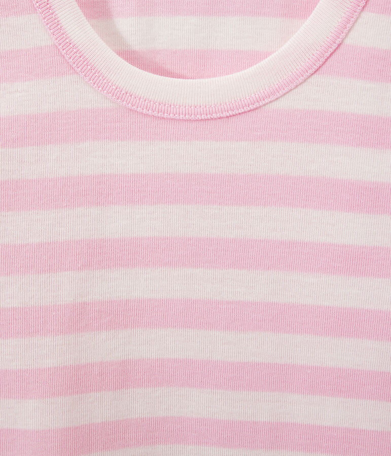 Women's vest top in heritage striped rib pink/white