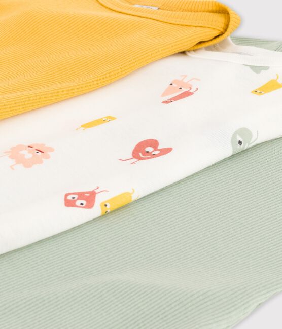 Short-Sleeved Cotton and Lyocell Bodysuits - 3-Pack variante 1