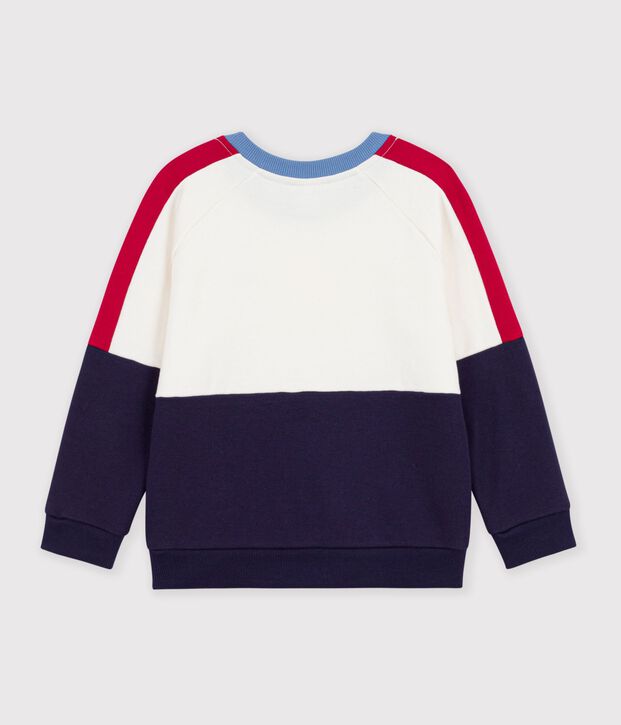 Children's plain colourblock cotton sweatshirt Ecru/multicolor
