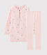 Girls' Long-Sleeved Double-Sided Jersey Nightdress with Penguin Print