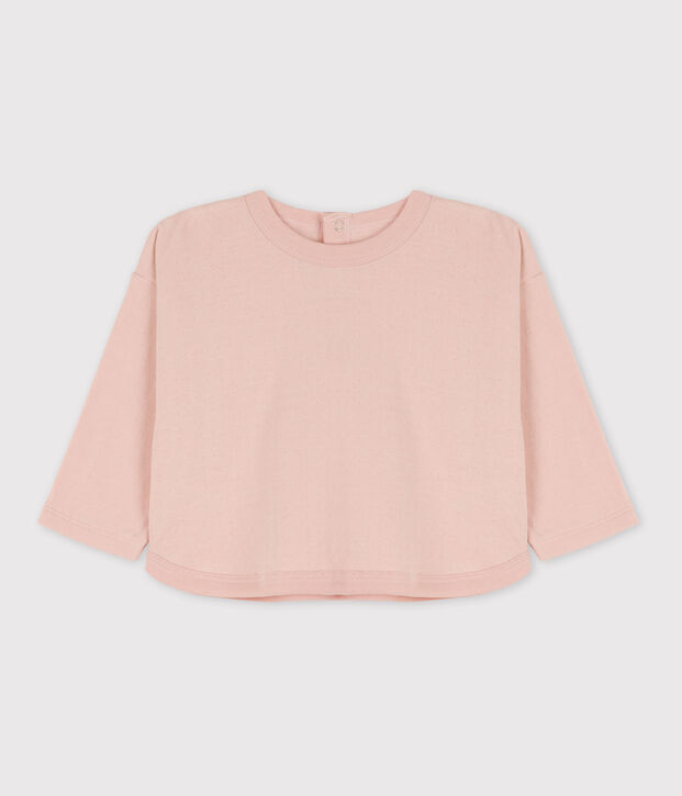 Babies' Long-Sleeved Tube Knit T-Shirt pink