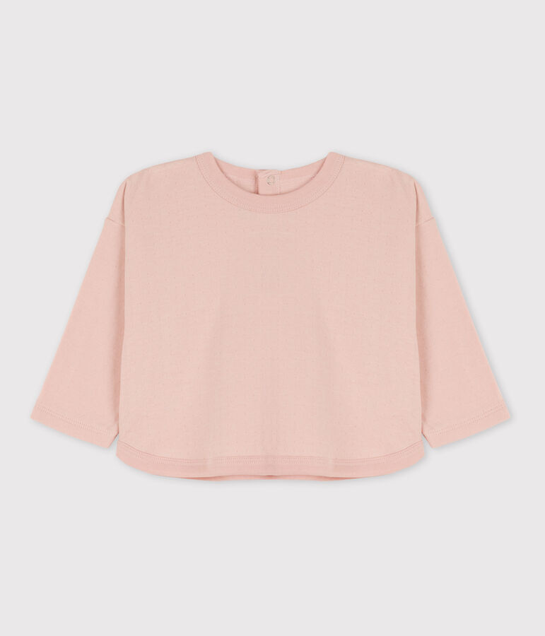 Babies' Long-Sleeved Tube Knit T-Shirt pink