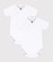 Short-sleeved plain cotton wrapover bodysuits for babies - 2-Pack variante 1