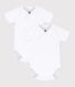 Short-sleeved plain cotton wrapover bodysuits for babies - 2-Pack