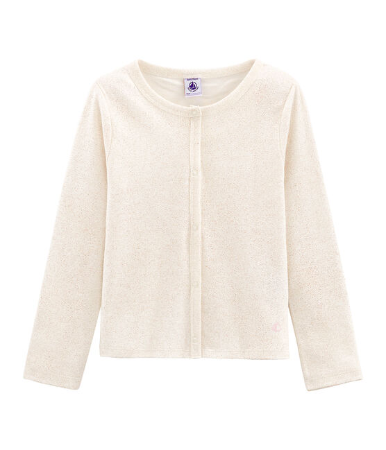 Girls' Cardigan MARSHMALLOW white/COPPER pink