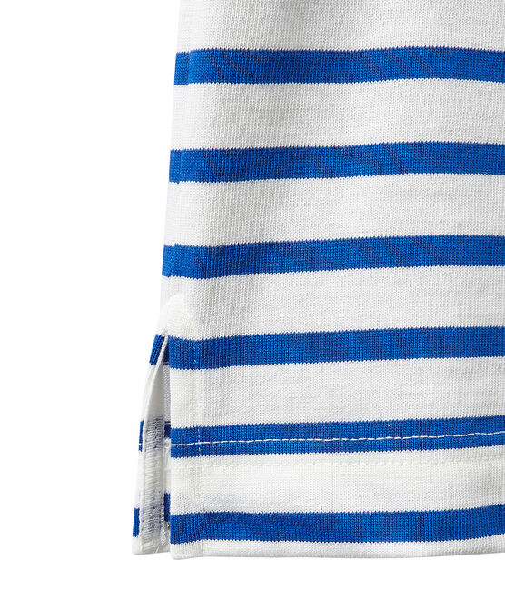 Women's nautical striped dress MARSHMALLOW white/PERSE blue