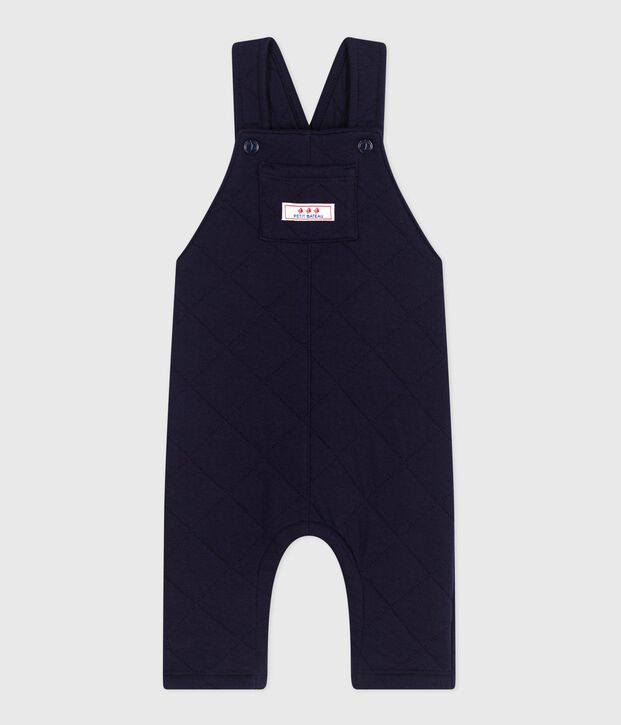 Babies' long-leg dungarees in plain thick cotton SOIR