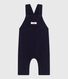 Babies' long-leg dungarees in plain thick cotton
