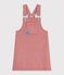 Children's stripy cotton pinafore dress pink/pink