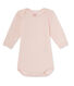 Baby girls' long-sleeved bodysuit in wool and cotton