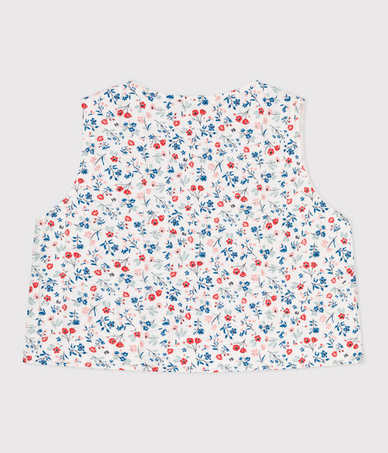 Babies' sleeveless floral print poplin jacket MARSHMALLOW white/MULTICO white