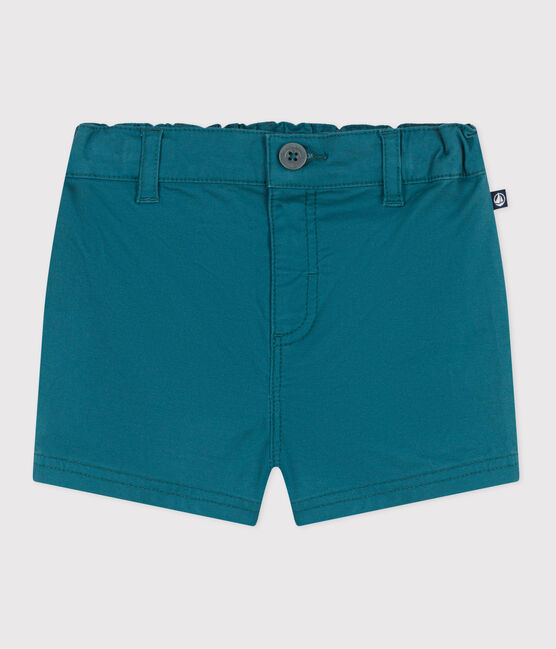 Babies' plain twill shorts DRAGONFLY green
