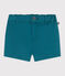 Babies' plain twill shorts DRAGONFLY green