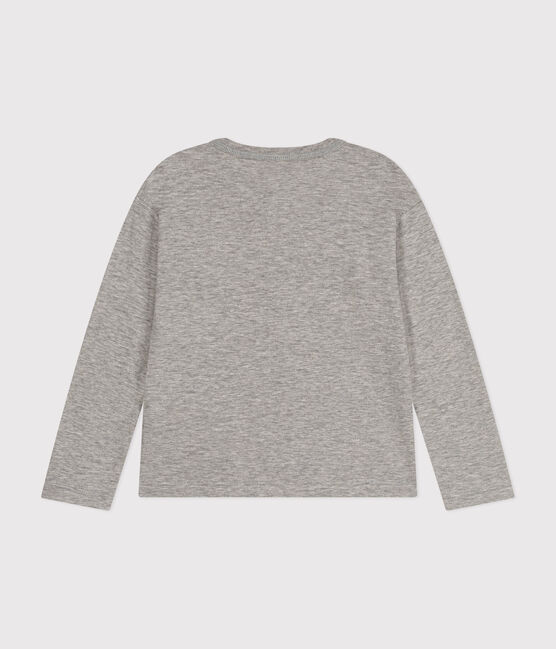 Boys' long-sleeved cotton T-shirt CHATON CHINE grey