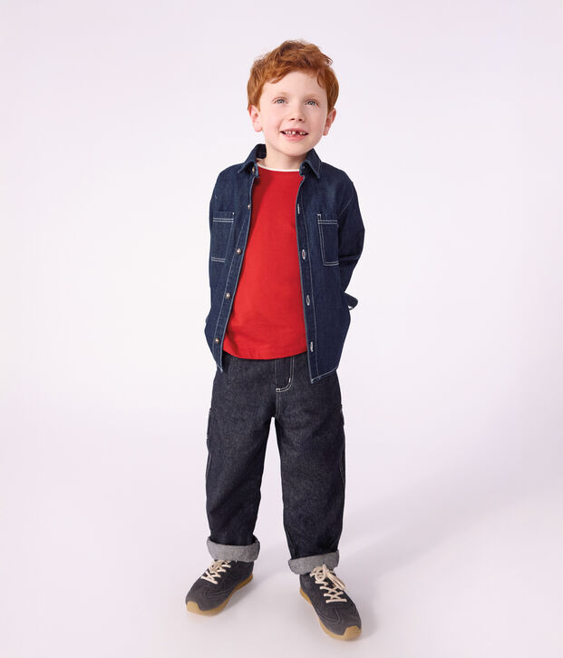 Children's plain denim shirt blue