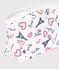 Babies' Paris-print cotton bag MARSHMALLOW white/MULTICO white