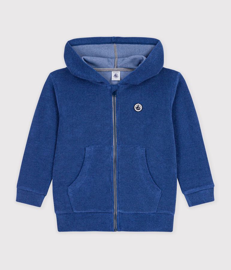 Children's zip-up cotton sweatshirt blue