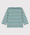 Babies' Thick Cotton Jersey Breton Top BRUT green/AVALANCHE white
