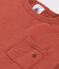 Babies' Short-Sleeved Slub Jersey T-Shirt FAMEUX brown