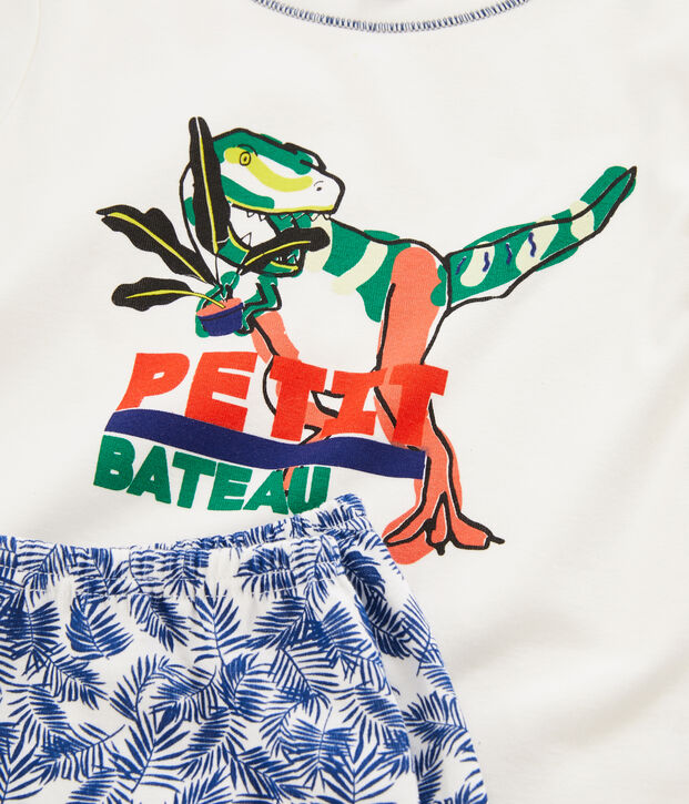 Boys' Ribbed Short Pyjamas white/multicolor