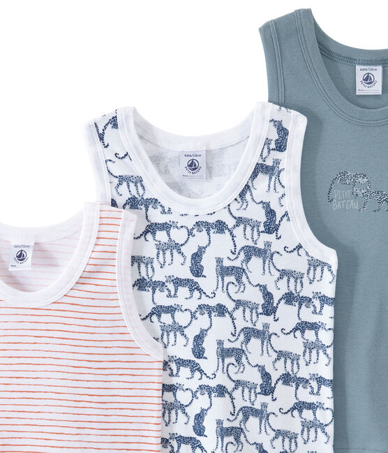 Set of 3 boys' tank tops LOT white