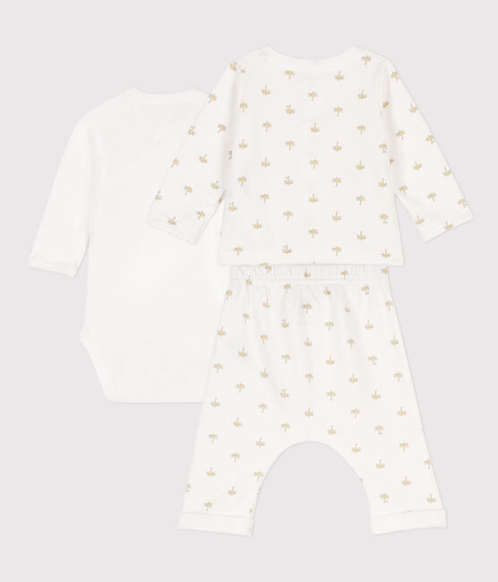 Babies' Patterned Cotton Outfit MARSHMALLOW white/MULTICO white