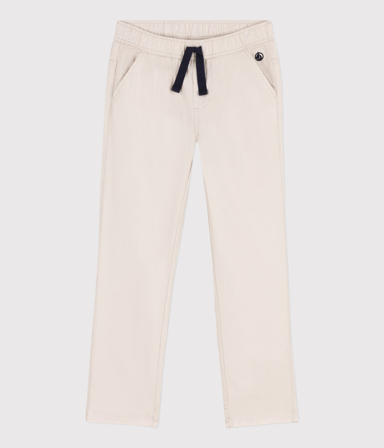 Boys' Regular Cotton Serge Trousers beige