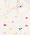 Babies' long jumpsuit in cotton with a heart print Ecru/multicolor