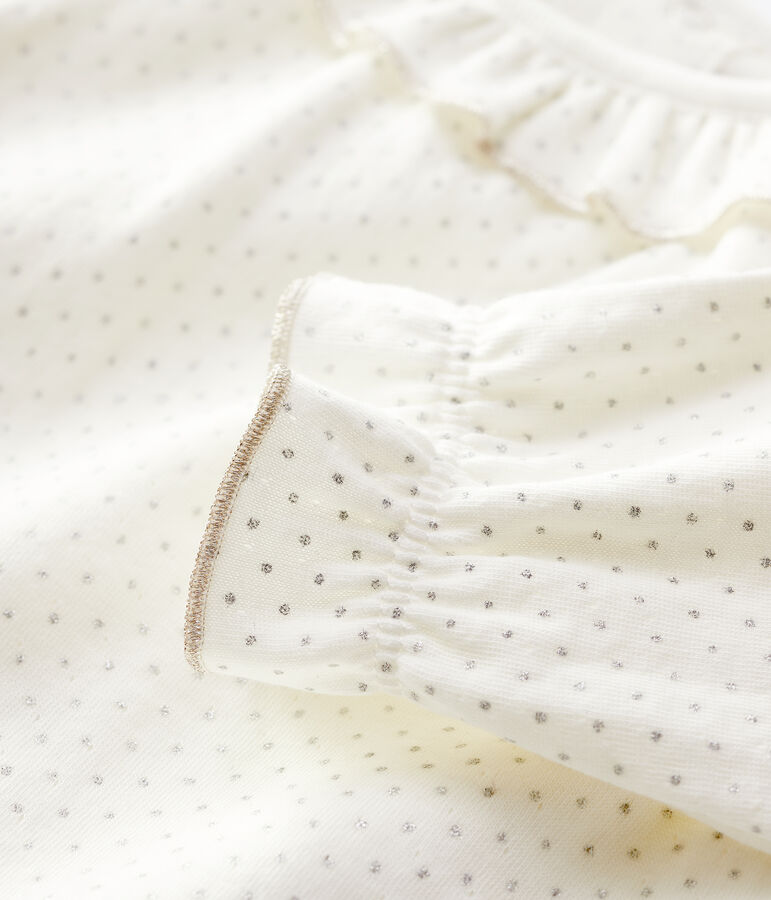 Babies' Cotton Blouse MARSHMALLOW white/ARGENT grey