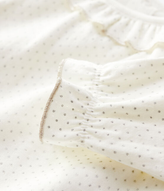 Babies' Cotton Blouse MARSHMALLOW white/ARGENT grey
