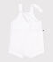 Babies' short-legged plain cotton dungarees ECUME white